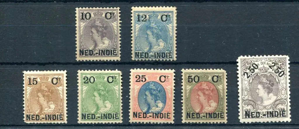 Netherlands Indies 1900 Surcharges set to 2g50. ... Image 1++