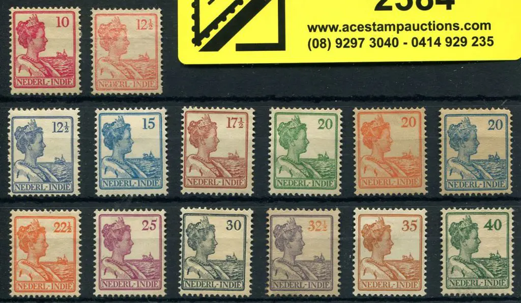 Netherlands Indies 1912/15 Queen & 1922/32 changed ... Image 1++
