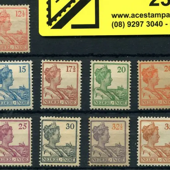 Netherlands Indies 1912/15 Queen & 1922/32 changed ...