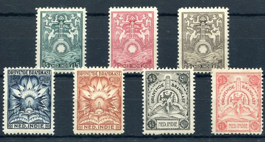 Netherlands Indies 1921 Marine Insurance set of 7. ... Image 1++