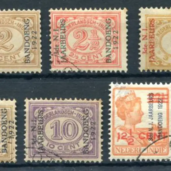 Netherlands Indies 1922 Bandung ovpts set of 11. ...