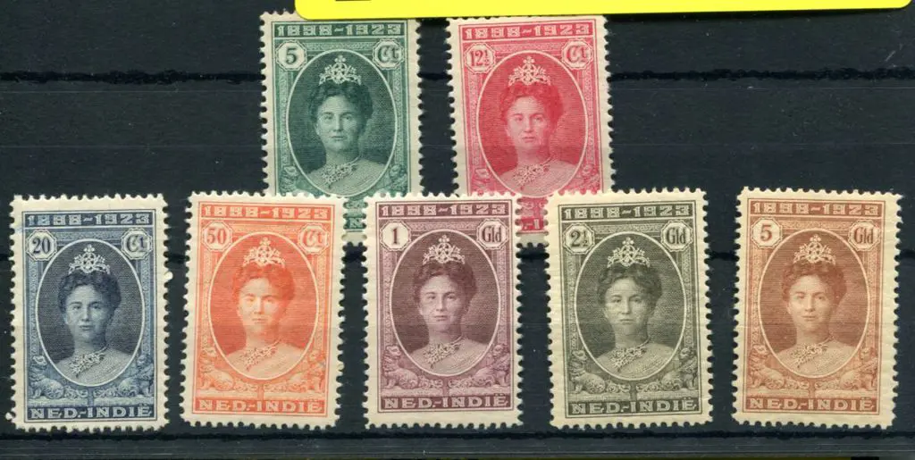 Netherlands Indies 1923 Queen's Silver Jubilee set ... Image 1++