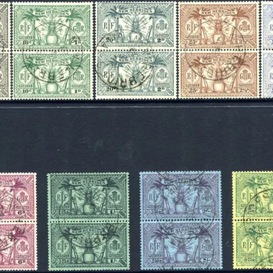 New Hebrides - English 1925 Defins in vertical CTO ...