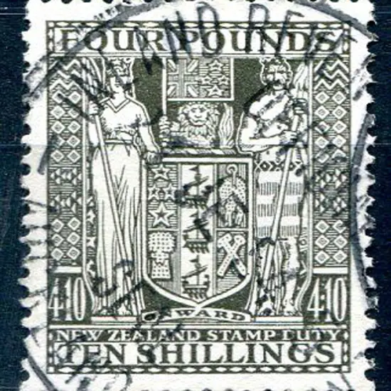 New Zealand 1931/40 4/10/- deep olive grey postal ...