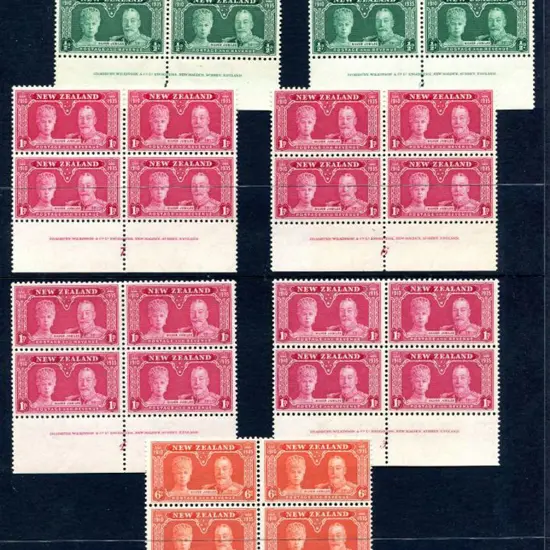 New Zealand 1935 Silver Jubilee imprint blocks for ...