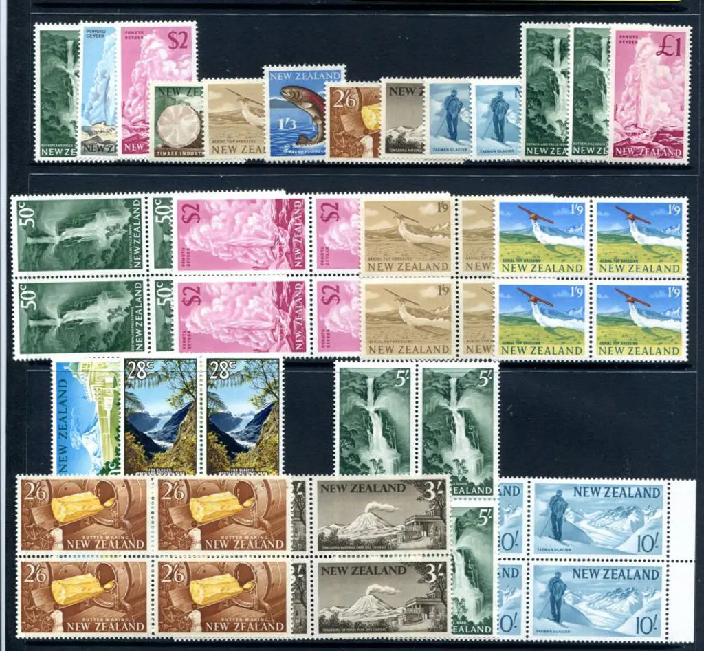 New Zealand 1960 Pictorials in MUH blocks of 4 ... Image 1++