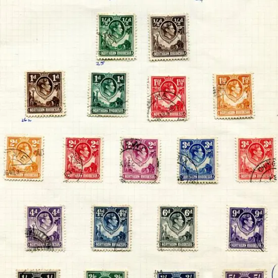 Northern Rhodesia 1937 Coronation (3) & KGVI ...