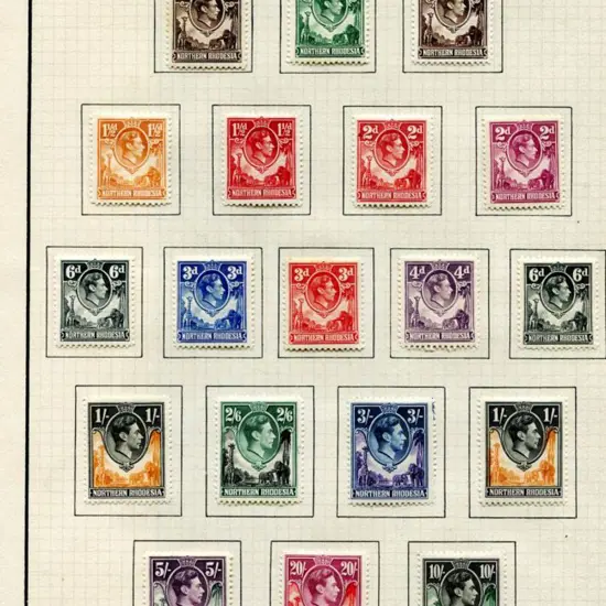 Northern Rhodesia 1941 ½d to 20/- KGVI set of 21 ...