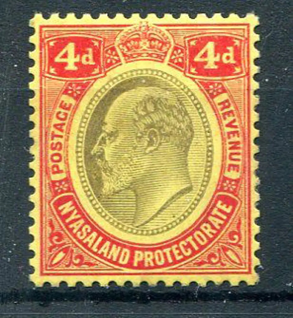 Nyasaland 1908/11 4d KEVII with inverted wmk. MLH ... Image 1++