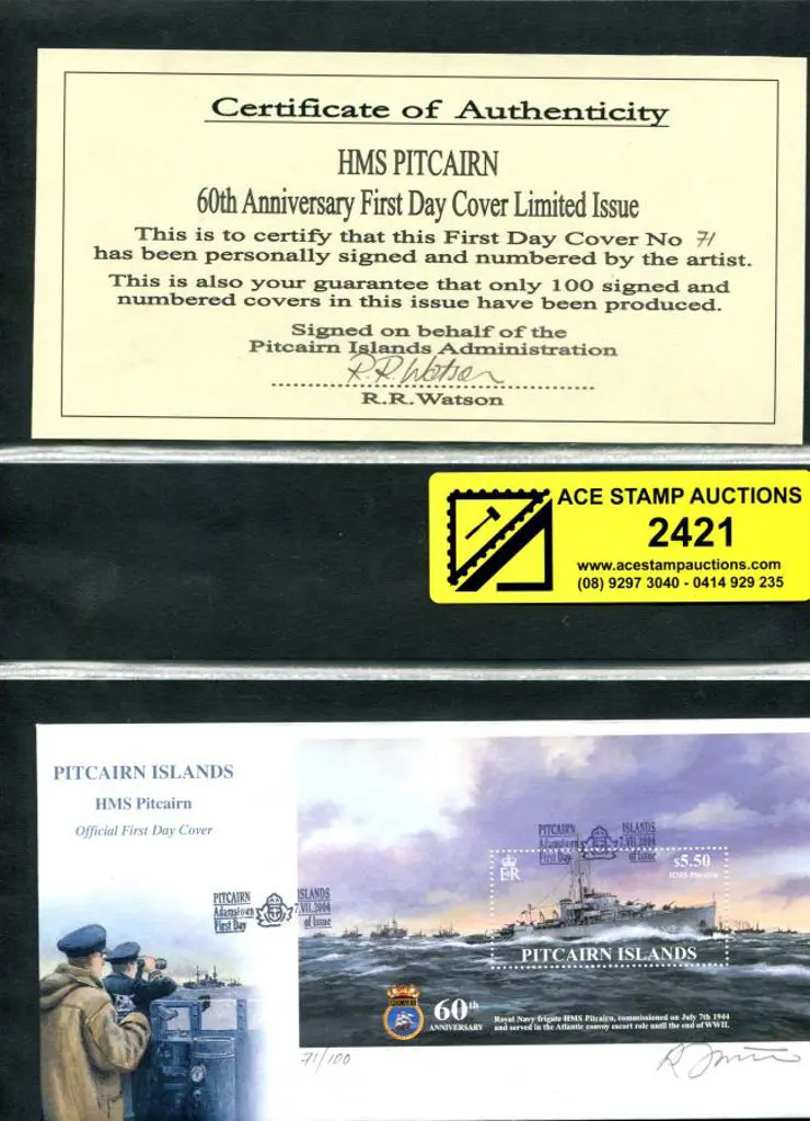 Pitcairn Is 2004 (7th July) $5.50 HMS Pitcairn M/S ... Image 1++