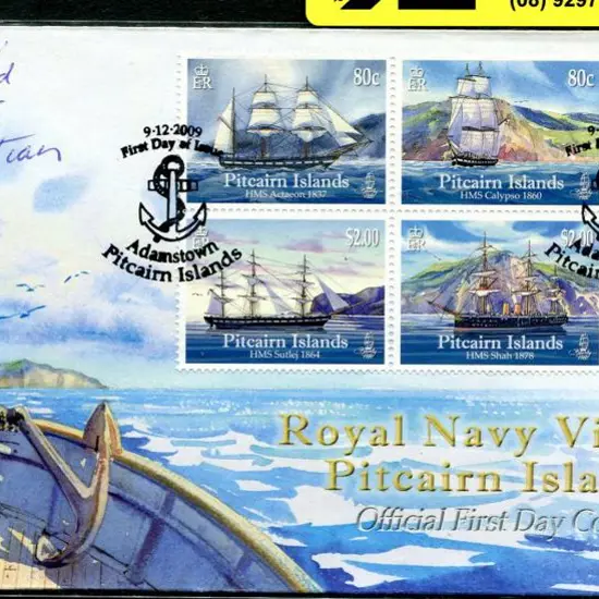Pitcairn Is 2009 (9th Dec) Royal Navy Visitors FDC ...