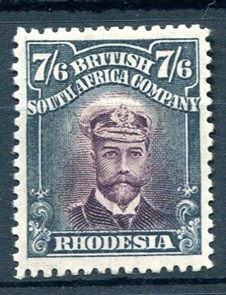 Rhodesia 1922/24 7/6d Admiral, perf 14, on white ... Image 1++