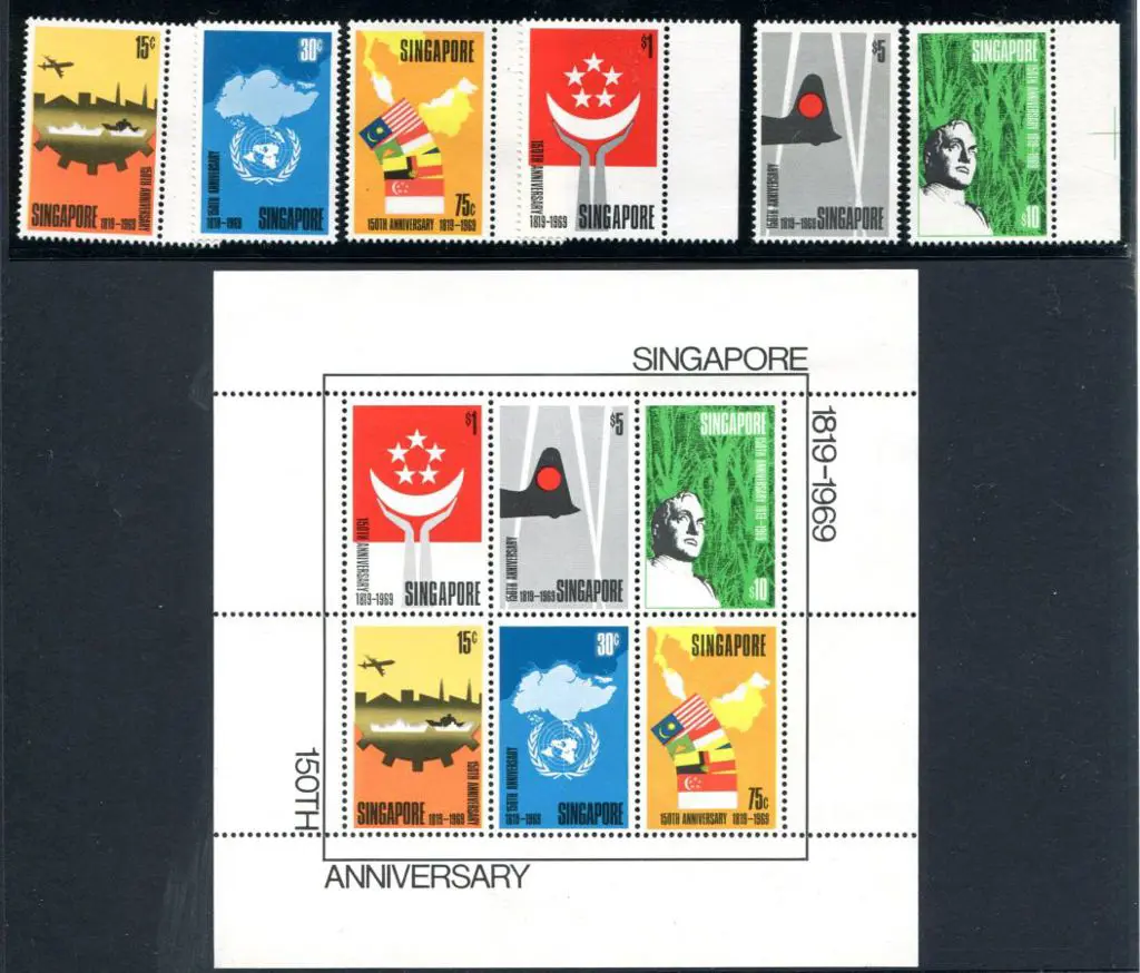 Singapore 1969 150th Anniv of Singapore M/S & set ... Image 1++