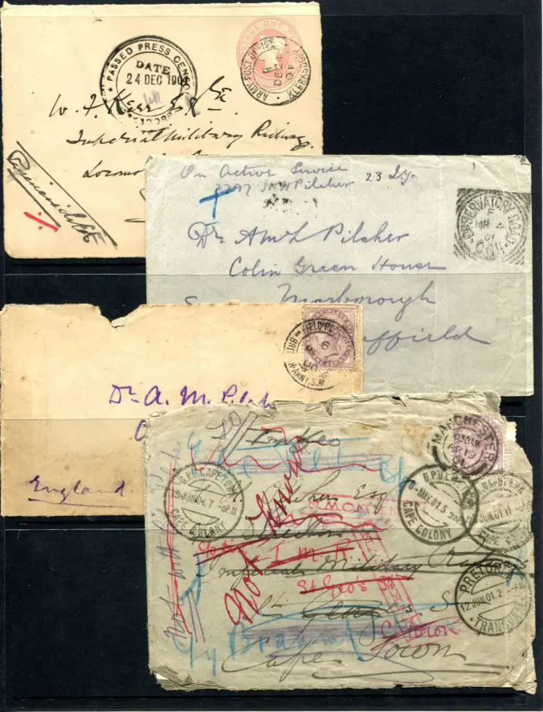 South Africa - Boar War 1900/01 covers x 4 with GB ... Image 1++