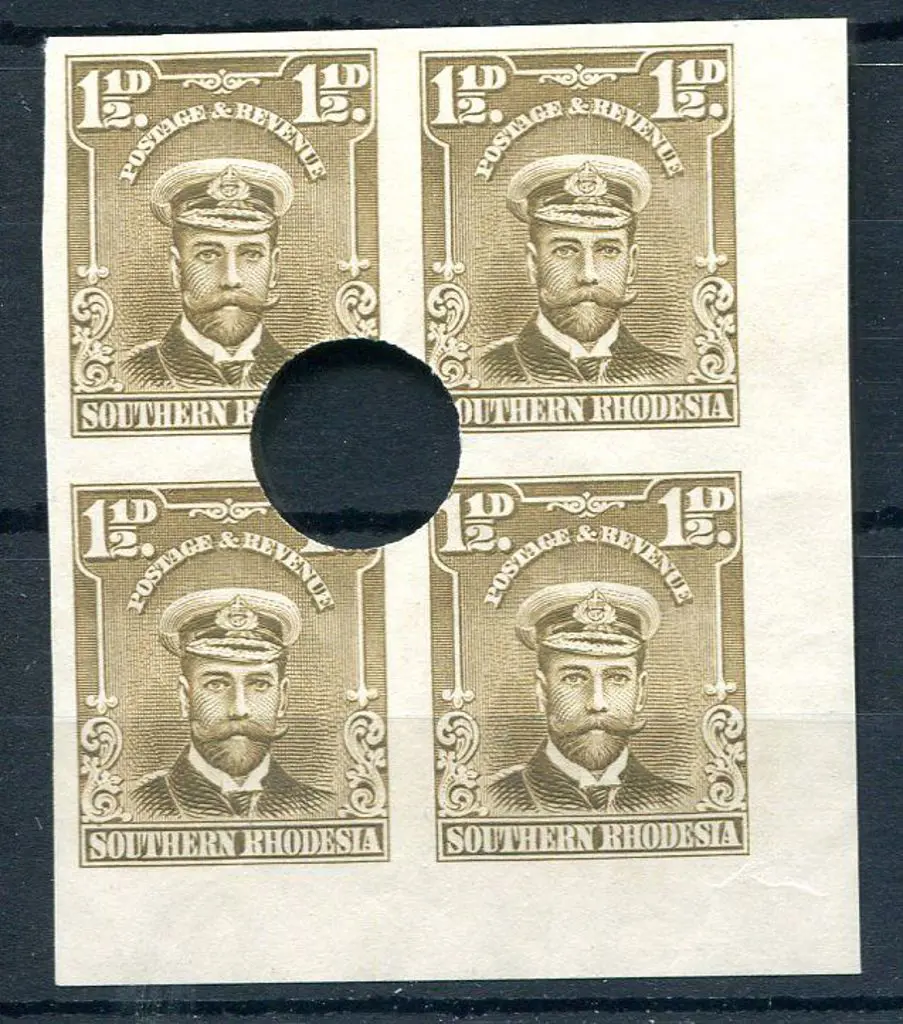 Southern Rhodesia 1924/29 1½d KGV imperforate ... Image 1++