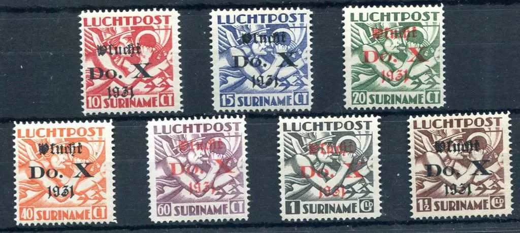 Suriname 1931 Airmails with "Do. X 1931" Dornier ... Image 1++