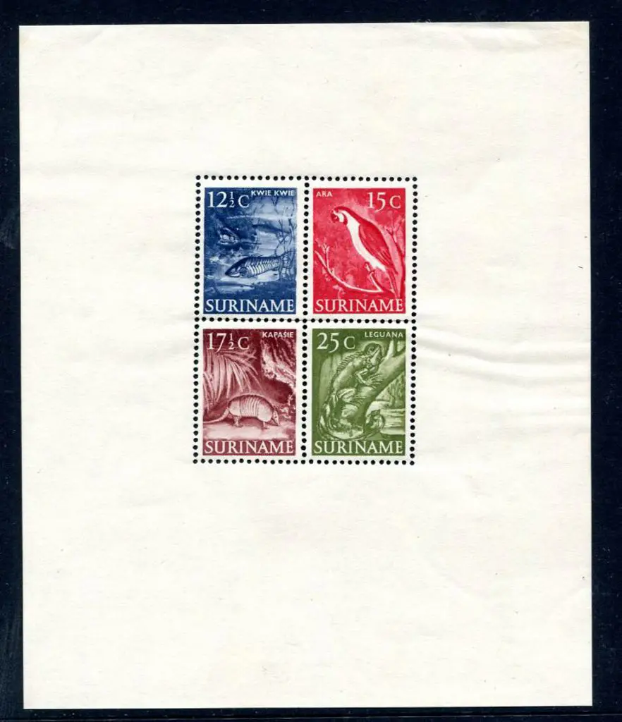 Suriname 1953 12½¢, 15¢, 17½¢ & 25¢ animals in ... Image 1++