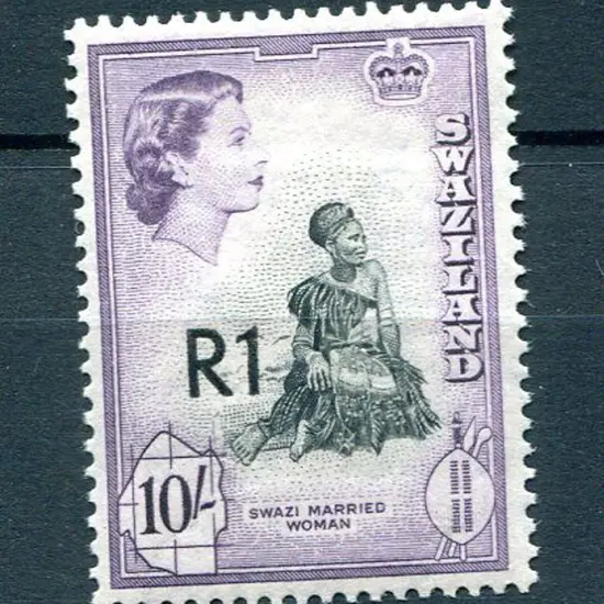 Swaziland 1961 1R on 10/- Married Woman Type III ...