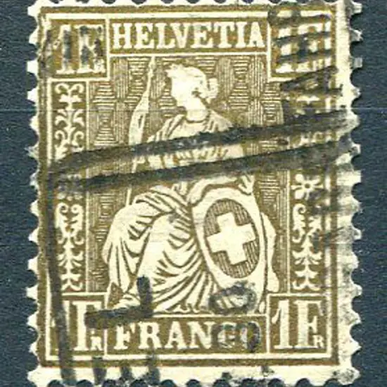 Switzerland 1862/64 1f gold Helvetia. Good to fine ...