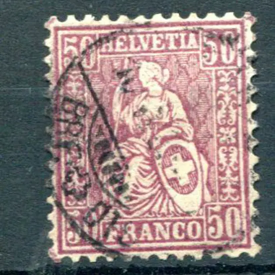 Switzerland 1881 50c Helvetia on granite paper. ...