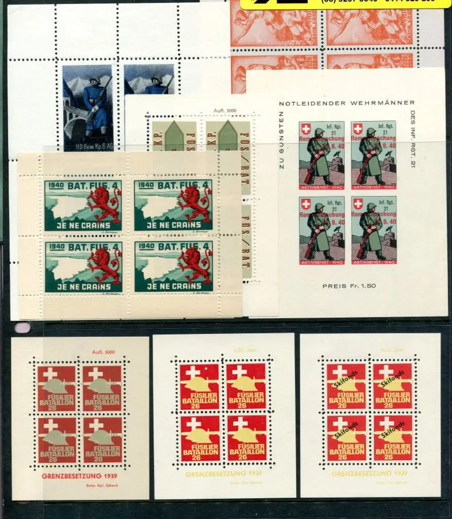 Switzerland 1939/43 Soldier Stamps in sheetlets of ... Image 1++