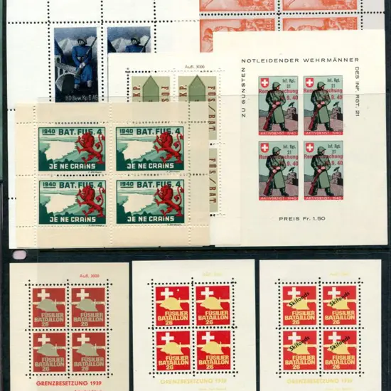Switzerland 1939/43 Soldier Stamps in sheetlets of ...