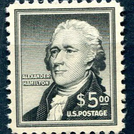 USA 1954 $5 Alexander Hamilton. MUH & well ...