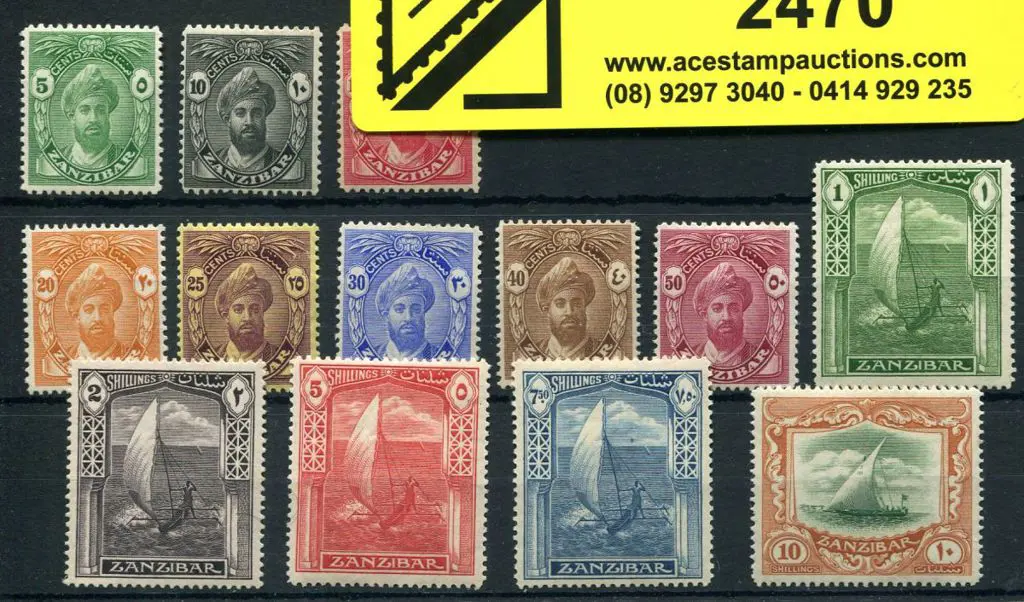 Zanzibar 1936 Sultan Kalif "cents" & "shillings" ... Image 1++