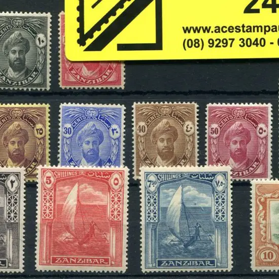 Zanzibar 1936 Sultan Kalif "cents" & "shillings" ...