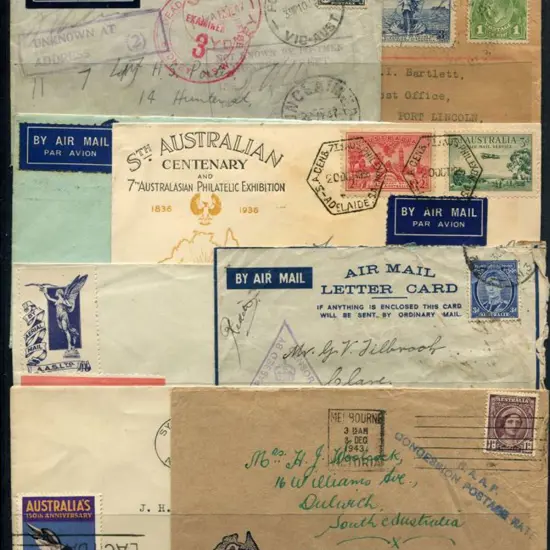1936-1972 mainly airmail covers incl censored, ...