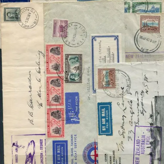1940-1953 NZ to Australia flying boat covers incl ...