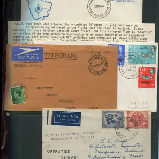 Flying Boat covers incl Australia 1974 Rose Bay to ...