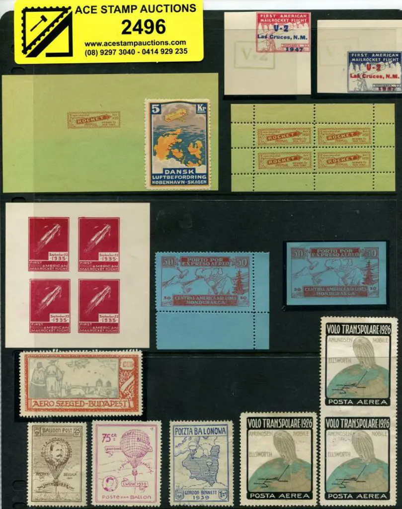 Rocket Mail Vignettes incl early air vignettes of ... Image 1++