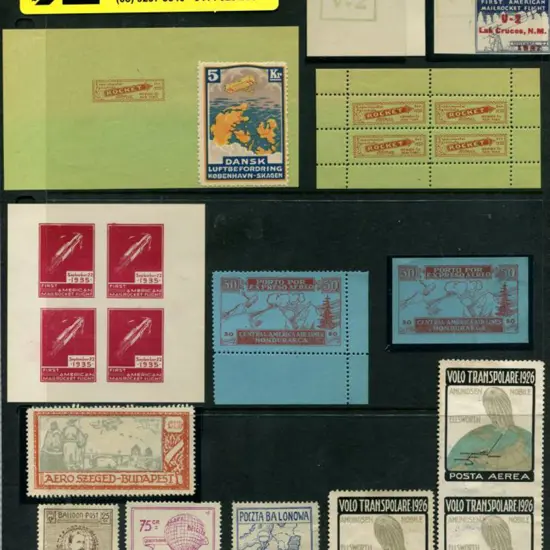 Rocket Mail Vignettes incl early air vignettes of ...