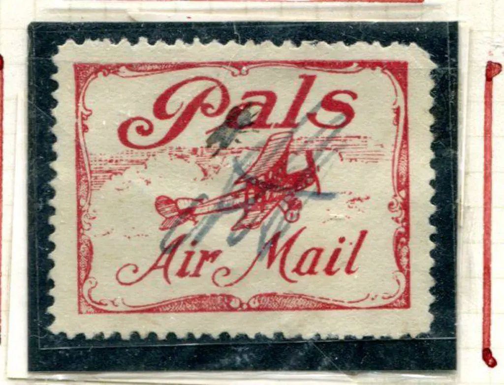 1920 "Pals" vignette in red signed by favour (?) ... Image 1++