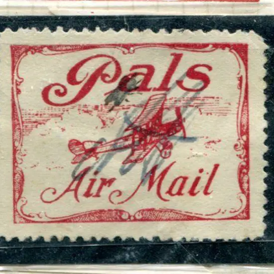 1920 "Pals" vignette in red signed by favour (?) ...