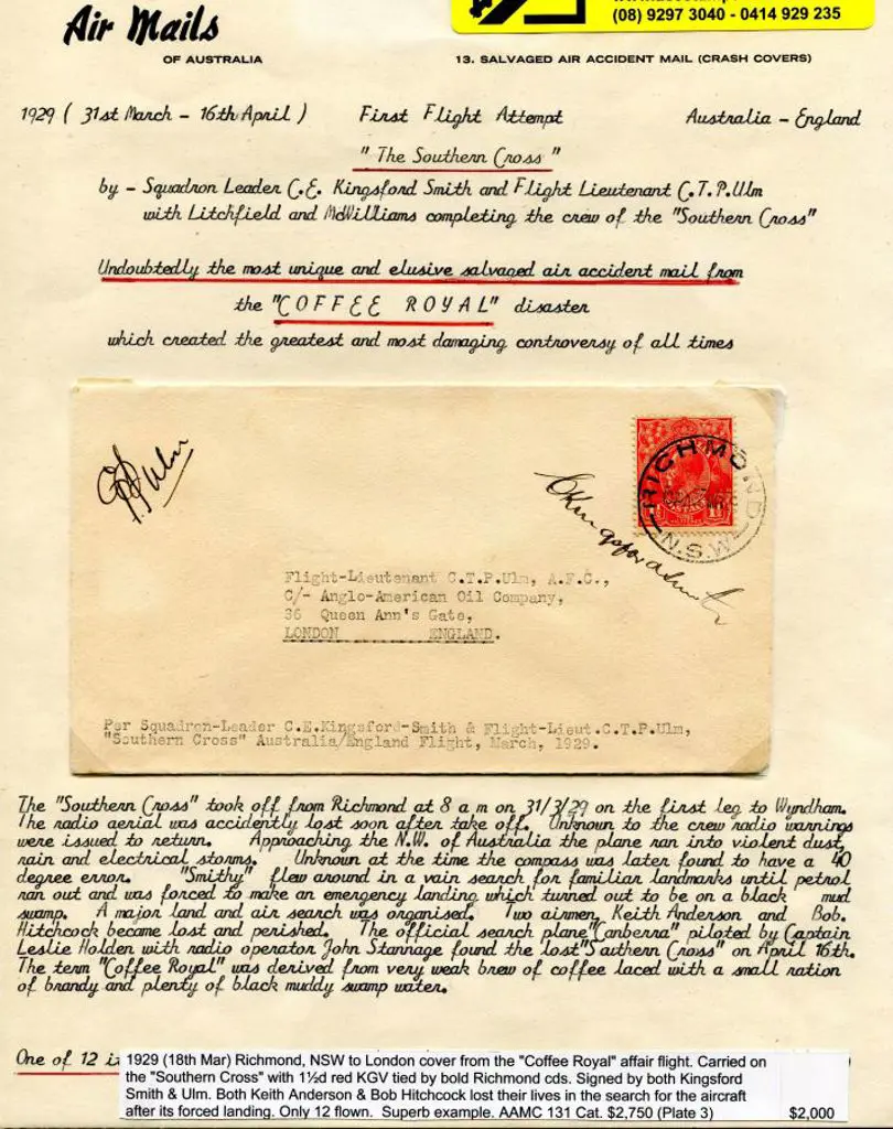 1929 (18th Mar) Richmond, NSW to London cover from ... Image 1++