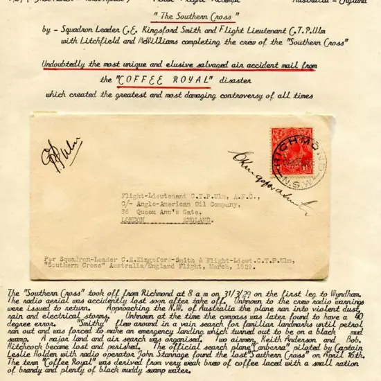 1929 (18th Mar) Richmond, NSW to London cover from ...