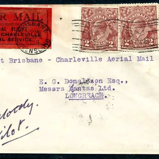 1929 (17th Apr) Brisbane to Charleville to ...