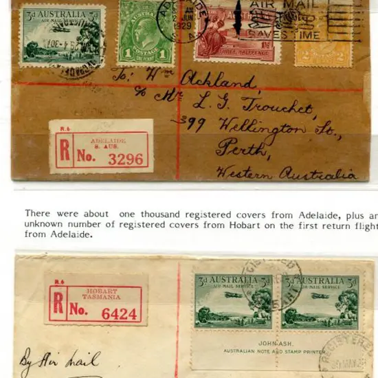1929 (3rd June) Adelaide to Perth with 3d Airmail ...