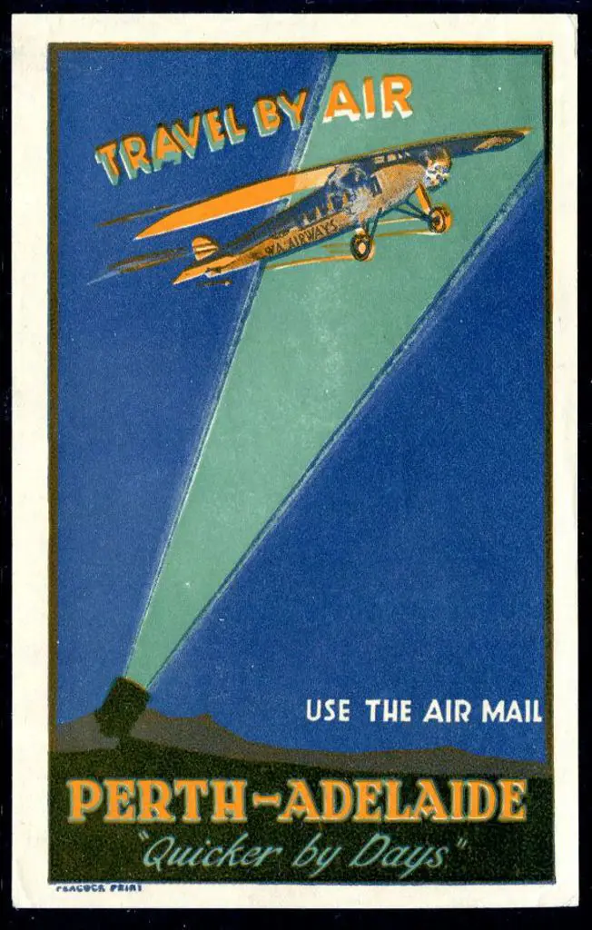 1929c "Travel By Air Us the Air Mail Perth - ... Image 1++