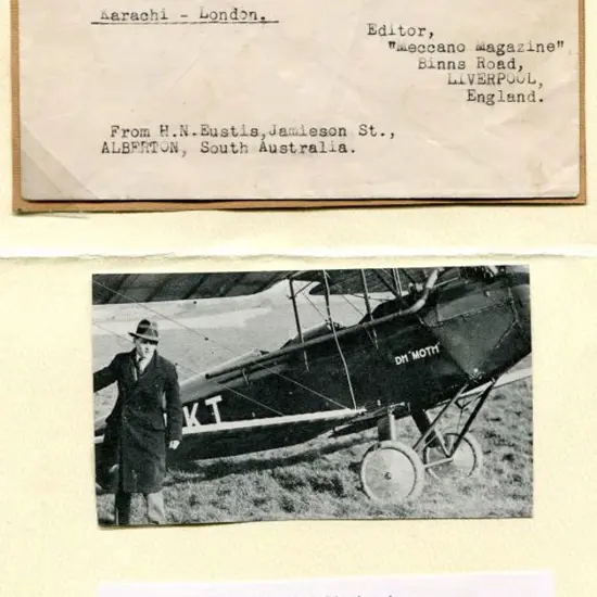 1929 (20th Dec) Second Flight Adelaide to London ...