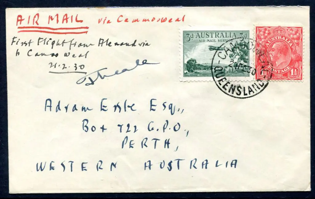 1930 (19th Feb) Alexandria to Camooweal with 1½d ... Image 1++