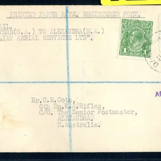1930 (21st Feb) Daly Waters to Alexandra (Northern ...