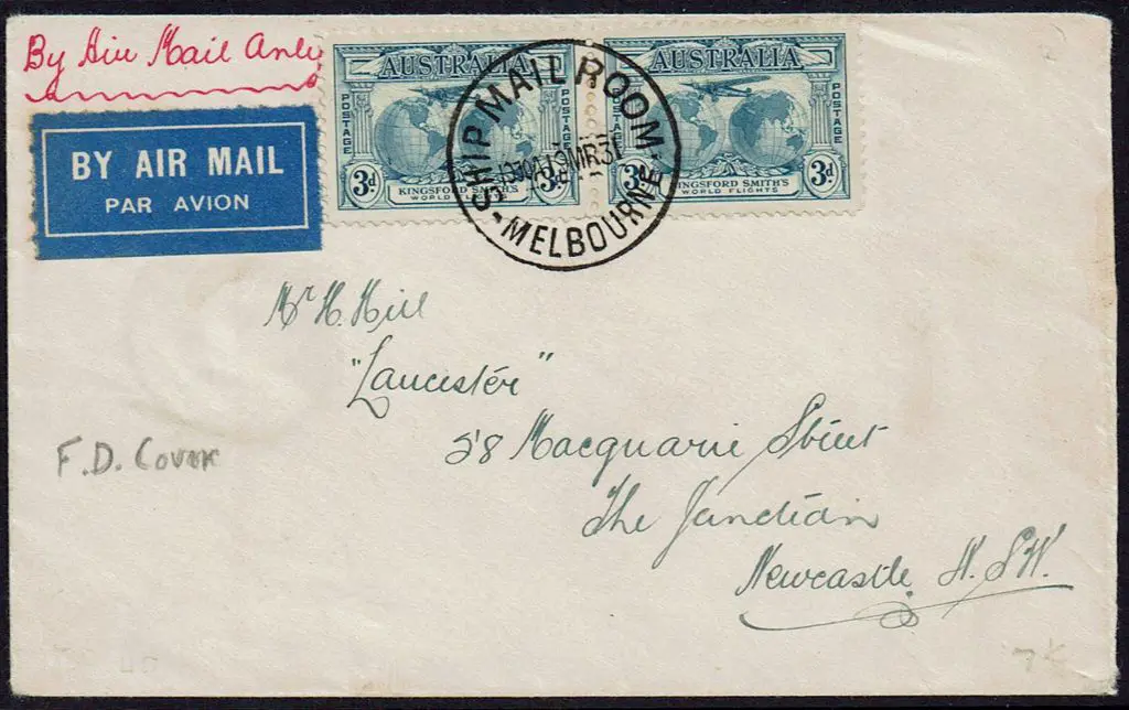 1931 (19th Mar) 3d Kingsford Smith pair FDC flown ... Image 1++