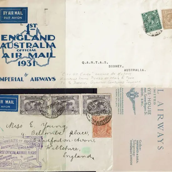 1931 (4th Apr) England to Australia with GB 4d & ...