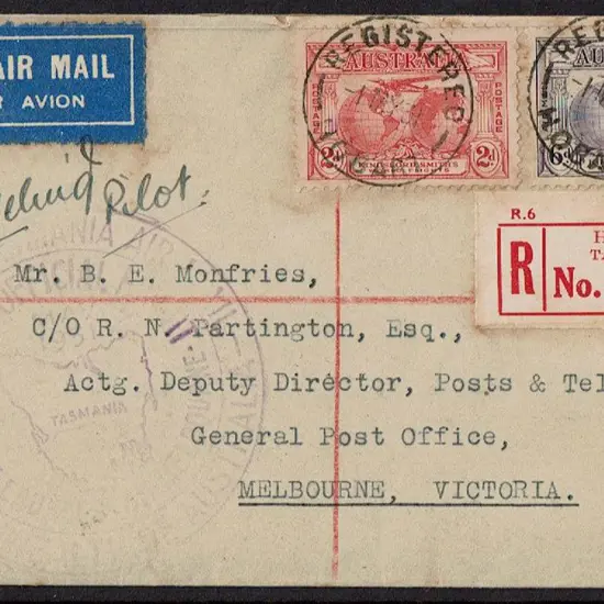 1931 (1st-2nd May) Hobart to Melbourne A.N.A. ...