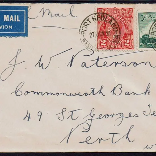 1931 (27th Jun) Port Hedland to Perth bearing 2d ...