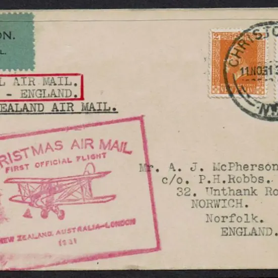 1931 (19th Nov) NZ to Sydney to England with ...