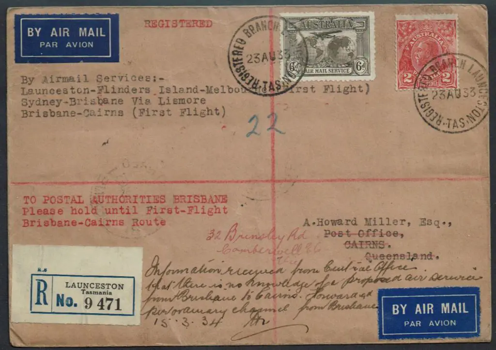 1933 (23rd Aug) "Launceston-Flinders ... Image 1++